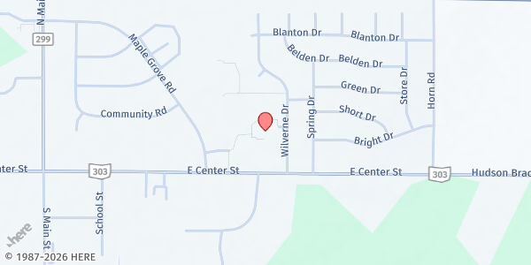 Map showing Renaissance Family Center of Windham - Food Garden at 9005 Wilverne Dr., Windham, OH