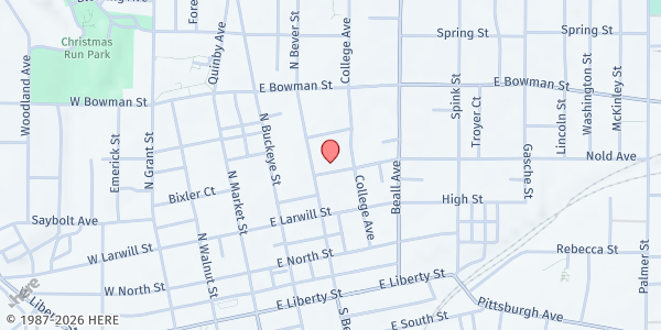 Map showing Obrien Ministries, Inc. at 324 Nold Avenue, Wooster, OH