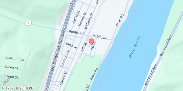 Map showing Yorkville Methodist Church Pantry - Food Distribution Center at 121 3rd Street, Yorkville, OH