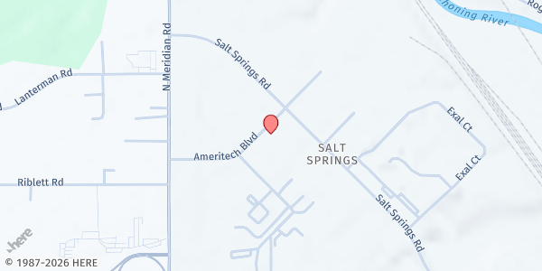 Map showing Second Harvest Food Bank of the Mahoning Valley at 2805 Salt Springs Road, Youngstown, OH