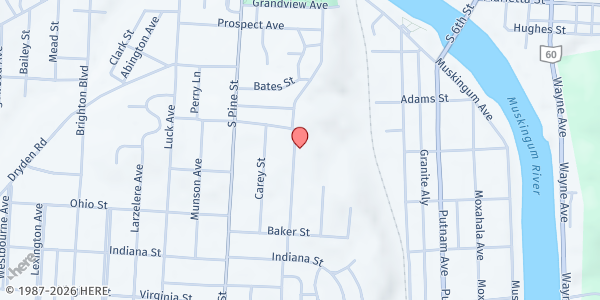 Map showing COGASOC Pantry at 528 Cliffwood Avenue, Zanesville, OH