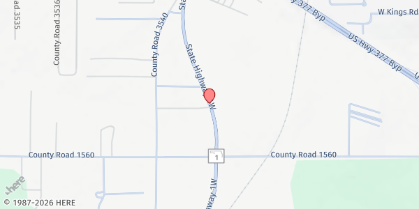 Map showing Covenant Cumberland Church at 15791 OK-1, Ada, OK