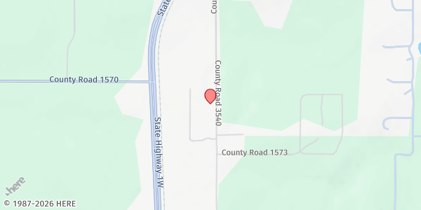 Map showing Morris Memorial Baptist Church at 16121 County Rd. 3540, Ada, OK