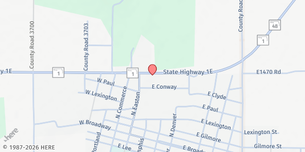 Map showing Allen Nutrition Center at 209 OK-1, Allen, OK