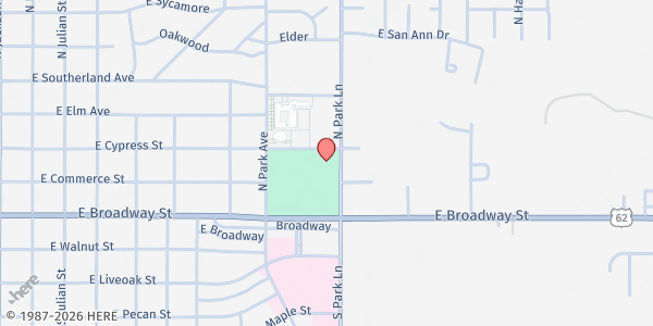 Map showing Southern Oklahoma Community Action Group of Altus at 221 N Park Ln, Altus, OK