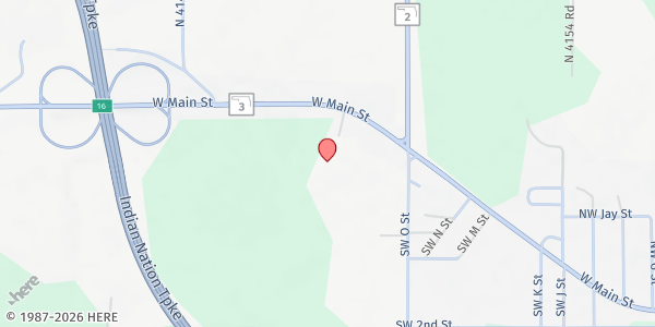 Map showing First Baptist Church Antlers Pantry at 1701 W. Main, Antlers, OK