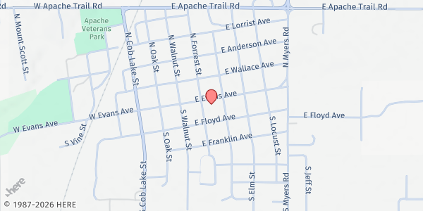 Map showing Apache Ministerial Alliance - First UMC at 120 Forrest St., Apache, OK
