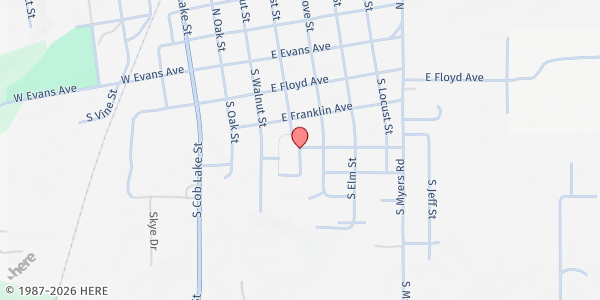 Map showing Ministerial Alliance of Apache at 120 S Forrest St, Apache, OK