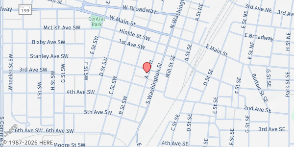 Map showing Big Five Community Services at 201 A St. SW, Ardmore, OK