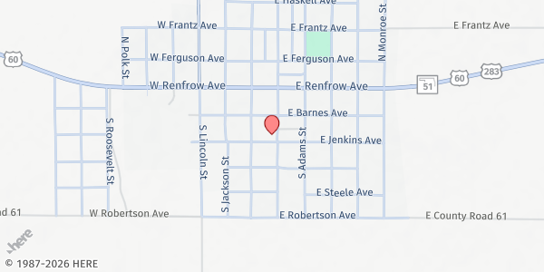Map showing Methodist Church United at 221 S Washington St, Arnett, OK