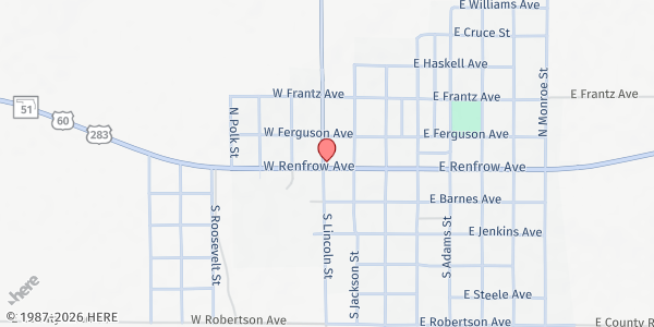 Map showing Rommley Foundation - Food Distribution Center at , Arnett, OK