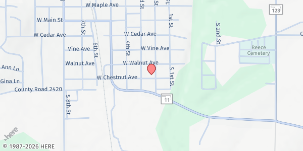 Map showing Shirley Cook Memorial Food Bank at 200 W Chestnut, Barnsdall, OK