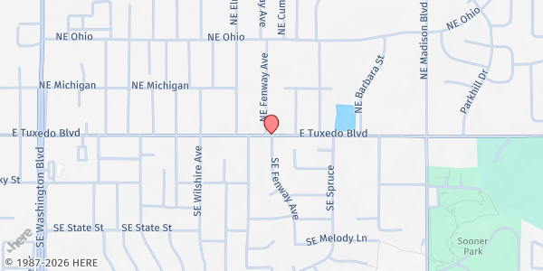 Map showing New Life Food Pantry at 4700 Tuxedo Blvd., Bartlesville, OK