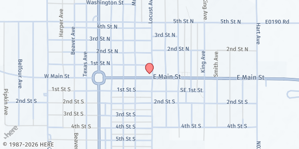 Map showing Cimarron Regional Food Pantry at 319 E. Main St., Boise City, OK