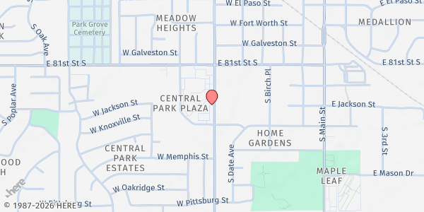 Map showing Arms Around BA at 840 S Elm Pl, Broken Arrow, OK