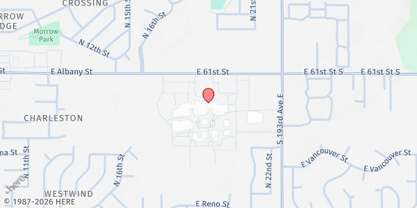 Map showing Broken Arrow High School at 1901 East Albany St., Broken Arrow, OK