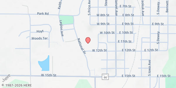 Map showing God and People Pantry at 1101 S Price Ave, Chandler, OK