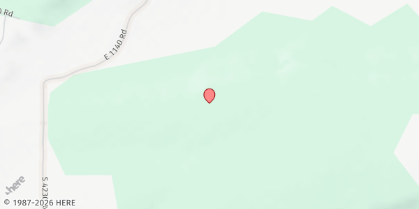 Map showing Sycamores Community Church at 420103 E. 1147 Rd., Checotah, OK