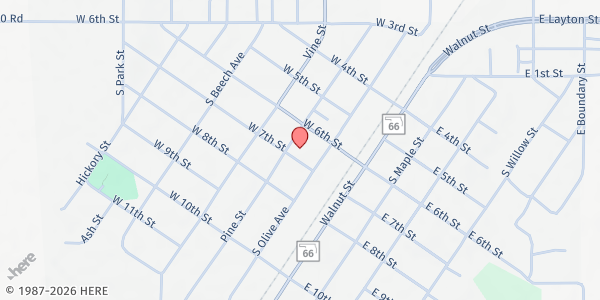 Map showing Senior Citizens of Chelsea at 618 Pine Street, Chelsea, OK