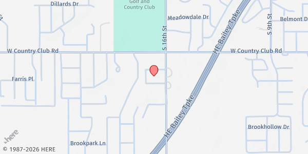 Map showing Southern Oaks COC Chickasha at 3320 S 16th, Chickasha, OK