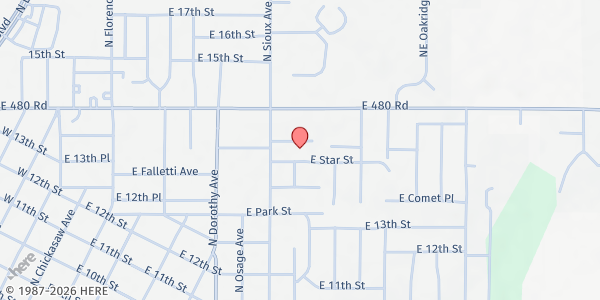 Map showing Claremore Meals on Wheels at 715 McClellan, Claremore, OK