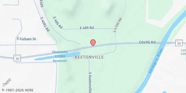 Map showing Grace United Methodist Church at 9472 E Hwy 20, Claremore, OK