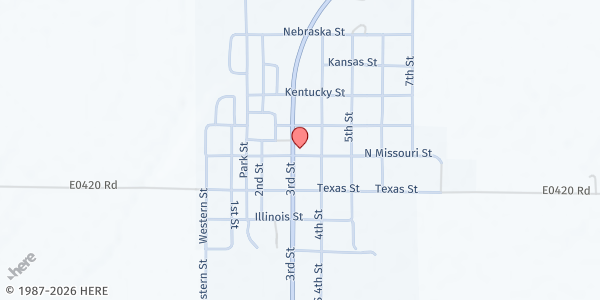 Map showing Cleo Springs Senior Center at 419 N 3rd St, Cleo Springs, OK