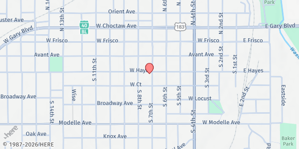 Map showing Mission House at 300 S 7th St, Clinton, OK