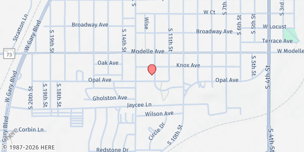 Map showing Saint Mary's Catholic Church Saint Vincent de Paul Ministry at 1213 Opal Ave, Clinton, OK