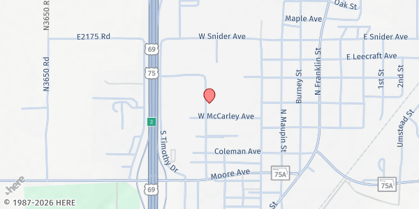 Map showing Colbert Senior Citizens at 506 N Davidson St, Colbert, OK