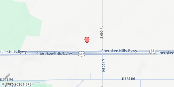 Map showing Feeding the Needy at 57570 South 690 Rd., Colcord, OK