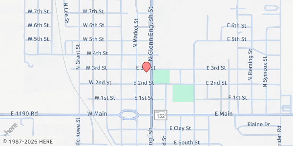 Map showing SION Ministries at 312 N Glenn L English, Cordell, OK