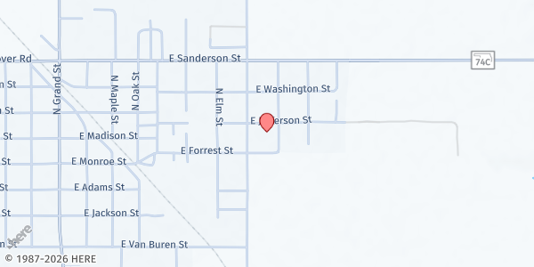 Map showing Crescent Assembly of God at 813 E Jefferson St, Crescent, OK