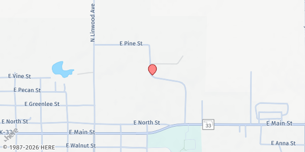Map showing Cushing Community Food Pantry at 802 N. Maitlen Dr., Cushing, OK