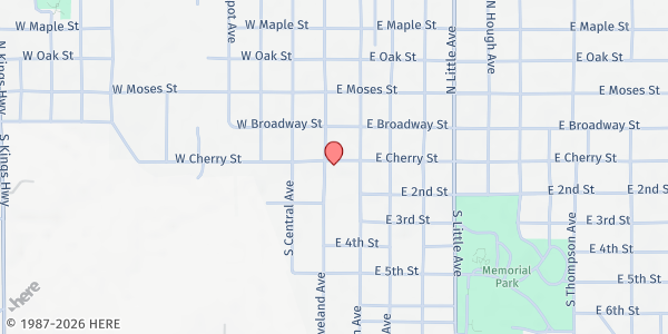 Map showing Cushing Senior Citizens Center at 203 E. Cherry St., Cushing, OK
