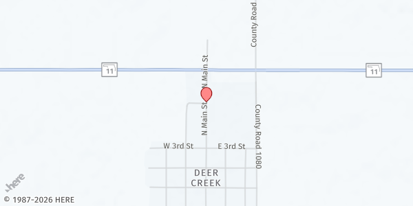 Map showing Deer Creek Food Pantry at 1468 Main St., Deer Creek, OK