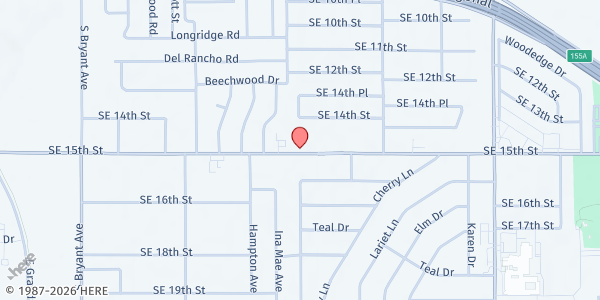 Map showing True Visions Foundation at 3609 SE 15th St, Del City, OK