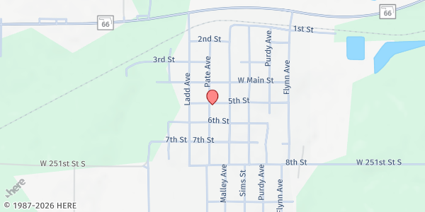 Map showing Depew FBC at 519 5th St, Depew, OK