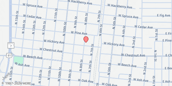 Map showing Assumption Catholic Church at 711 W. Hickory Ave., Duncan, OK