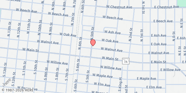 Map showing Duncan Rescue Mission at 102 N 5th St, Duncan, OK