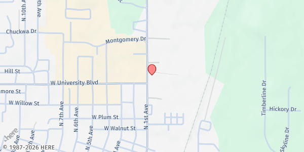 Map showing Big Five Community Services - Durant at 1502 N. 1st Ave., Durant, OK