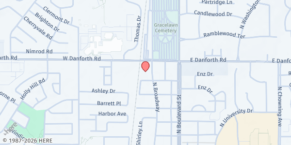 Map showing Hope Center of Edmond at 1251 N Broadway, Edmond, OK