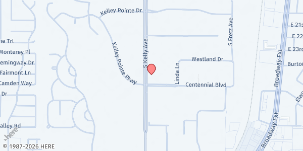 Map showing Project 66 Food & Resource Center at 2612 S Kelly Ave, Edmond, OK