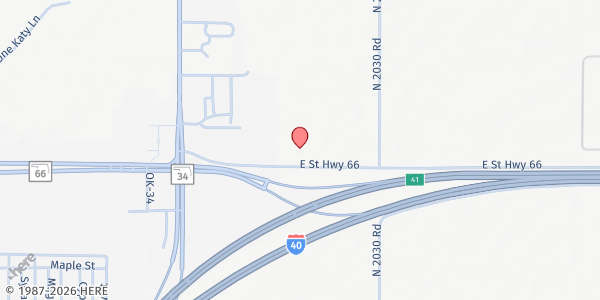 Map showing Our Lady of Good Counsel Catholic Church at 3001 East State Hwy 66, Elk City, OK