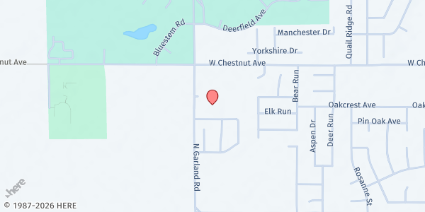 Map showing North Garland Church of Christ at 703 N. Garland Rd., Enid, OK