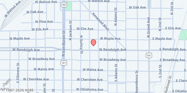 Map showing Our Daily Bread at 616 W Randolph Ave, Enid, OK
