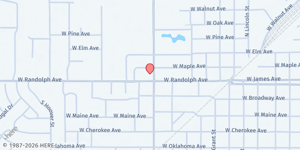 Map showing The Shepherd's Cupboard at 2418 W Randolph Ave, Enid, OK