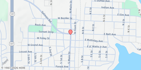 Map showing Friendship Kitchen at 251 Matthews Lane, Eufaula, OK