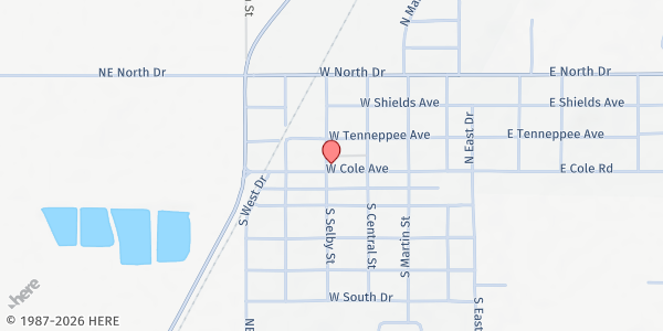 Map showing Fletcher Food Pantry at 423 W Cole, Fletcher, OK