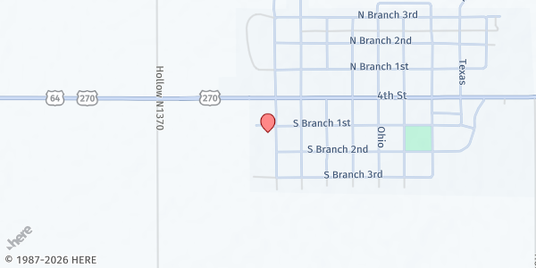 Map showing Church of Christ at Wichita Falls St, Forgan, OK